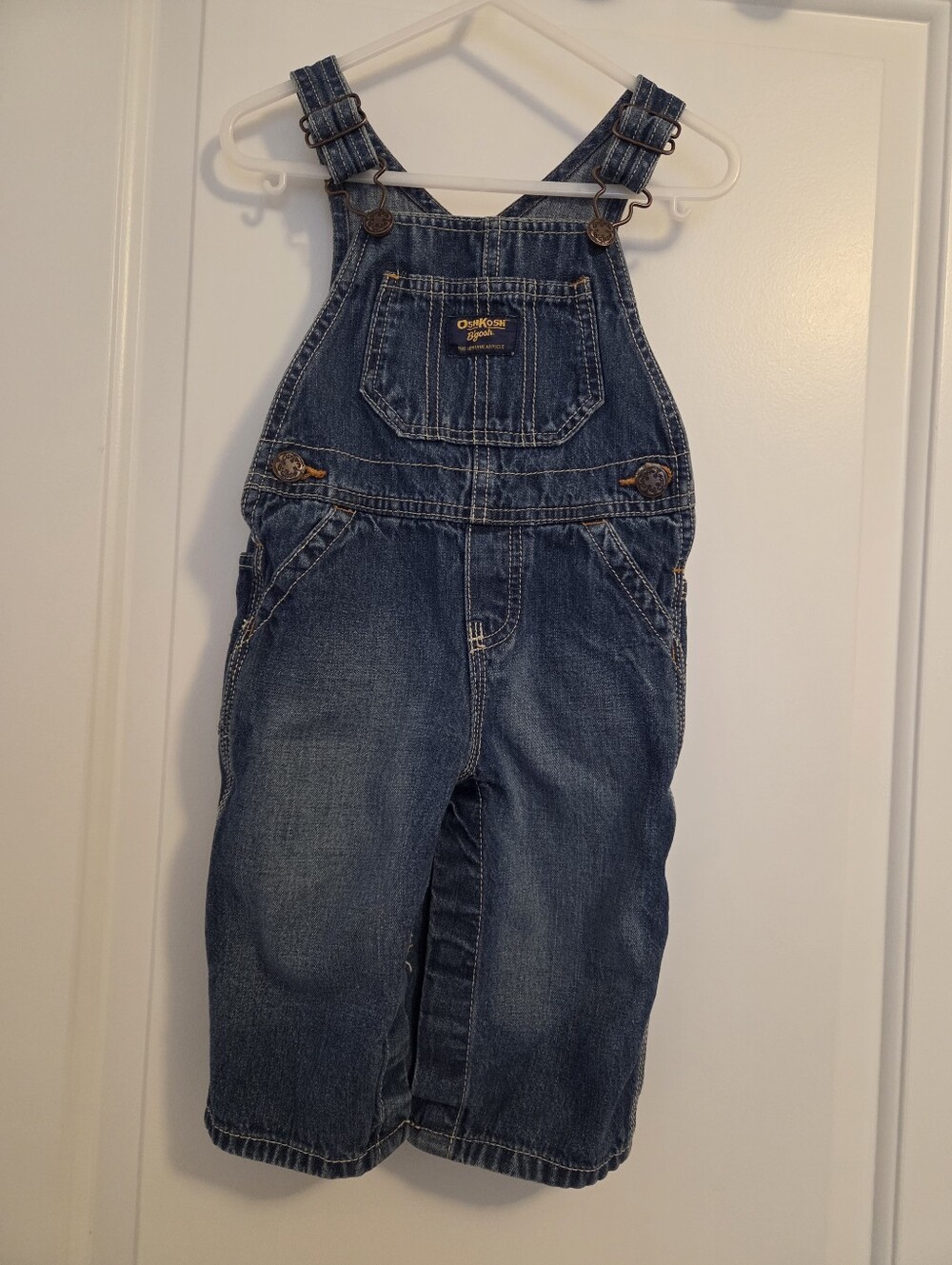 OshKosh B'gosh Dark Blue Denim Baby Overalls - 12 Months